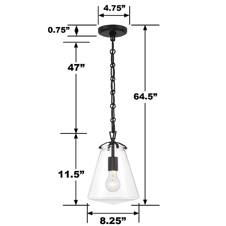 Image 7 Crystorama Voss 1 Light Matte Black Mini Pendant more views