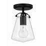 2_Crystorama Voss 1 Light Matte Black Semi Flush Mount more views