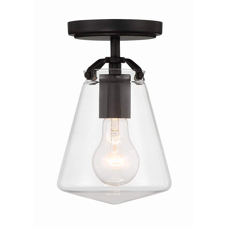 Image 3 Crystorama Voss 1 Light Matte Black Semi Flush Mount more views