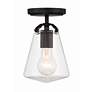 3_Crystorama Voss 1 Light Matte Black Semi Flush Mount more views