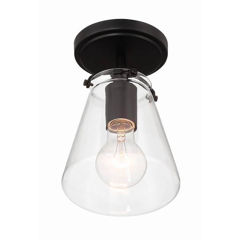 Image 4 Crystorama Voss 1 Light Matte Black Semi Flush Mount more views
