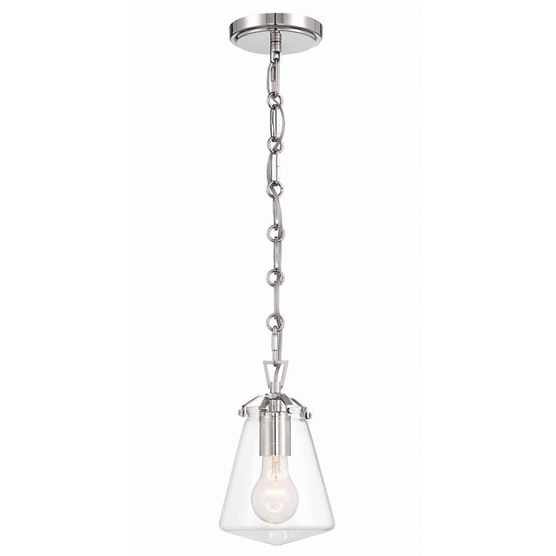 Image 1 Crystorama Voss 1 Light Polished Nickel Mini Pendant