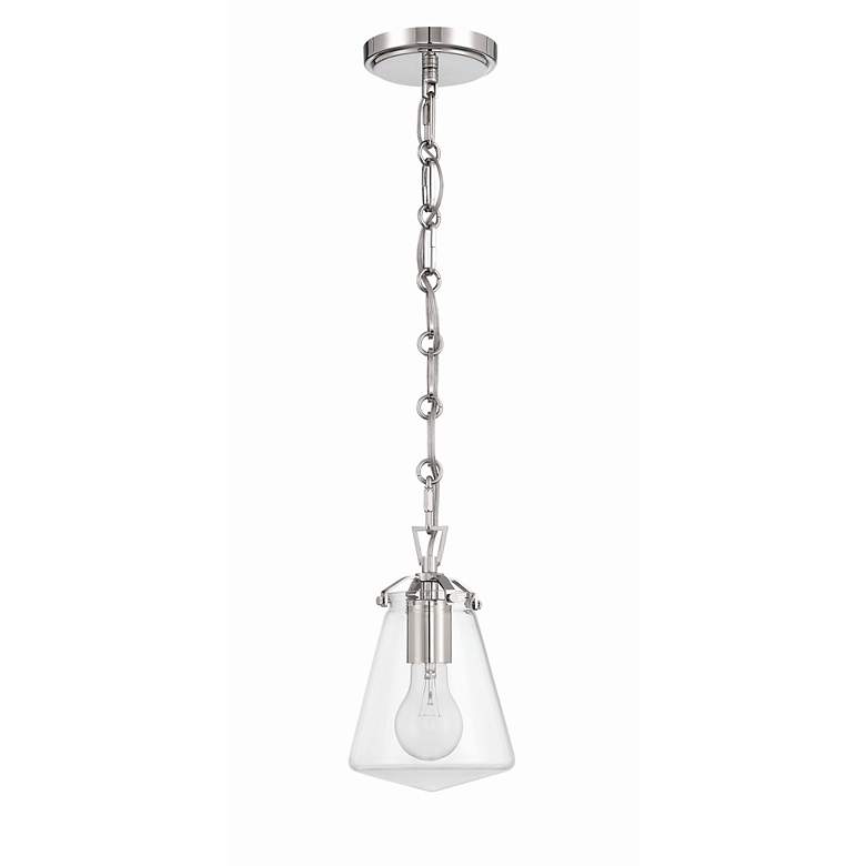 Image 2 Crystorama Voss 1 Light Polished Nickel Mini Pendant more views