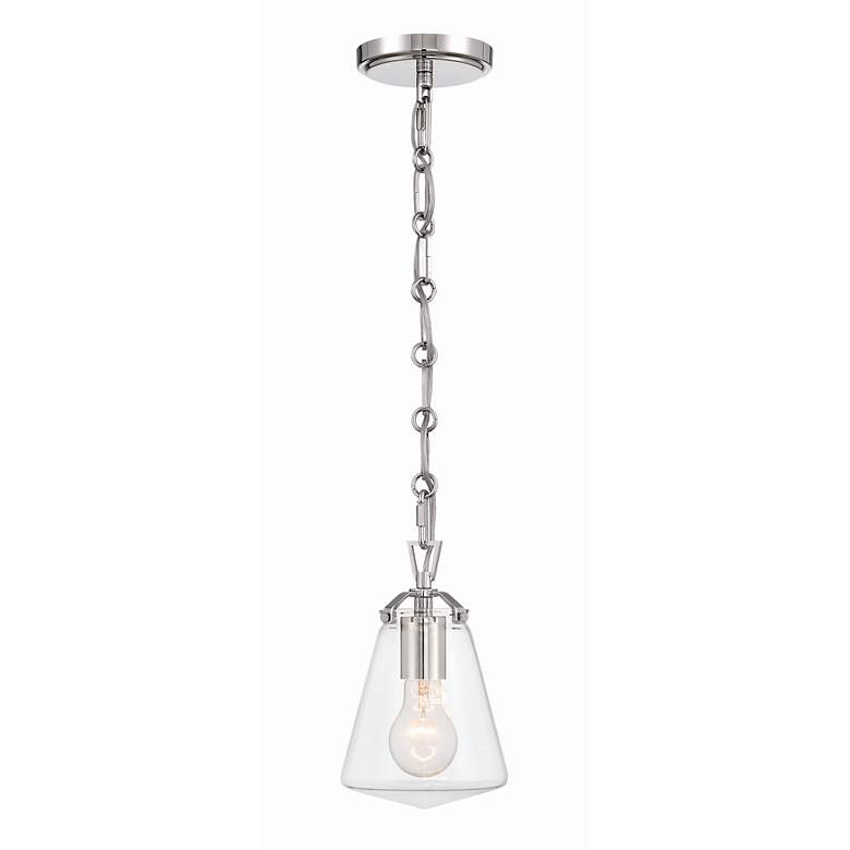 Image 3 Crystorama Voss 1 Light Polished Nickel Mini Pendant more views