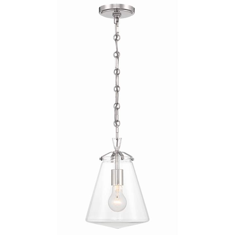 Image 1 Crystorama Voss 1 Light Polished Nickel Mini Pendant