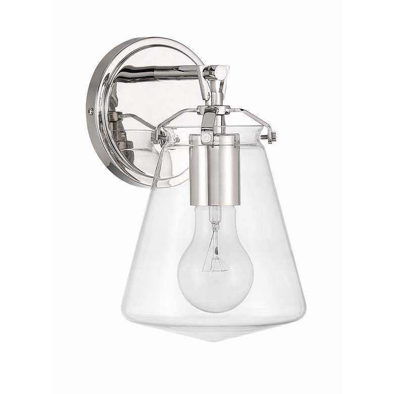 Image 2 Crystorama Voss 1 Light Polished Nickel Sconce more views
