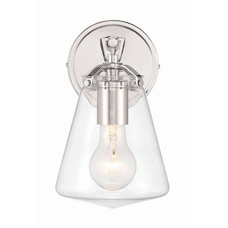 Image 3 Crystorama Voss 1 Light Polished Nickel Sconce more views