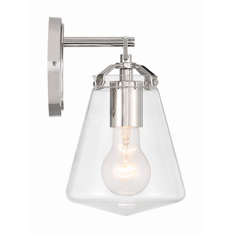 Image 4 Crystorama Voss 1 Light Polished Nickel Sconce more views