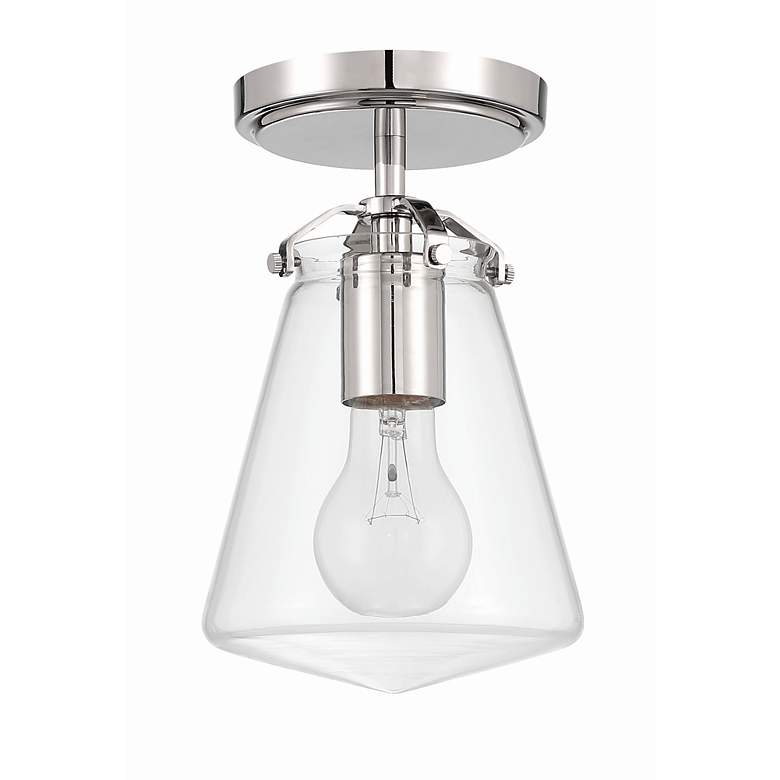 Image 2 Crystorama Voss 1 Light Polished Nickel Semi Flush Mount more views