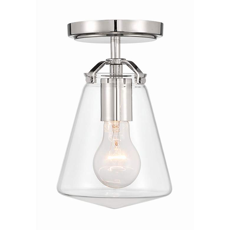 Image 3 Crystorama Voss 1 Light Polished Nickel Semi Flush Mount more views