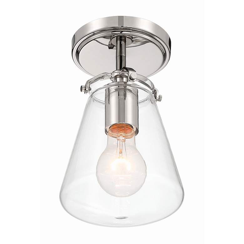 Image 4 Crystorama Voss 1 Light Polished Nickel Semi Flush Mount more views