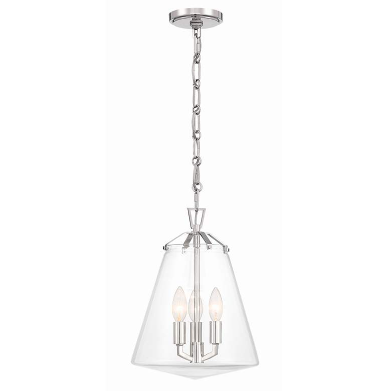 Image 1 Crystorama Voss 11"W Polished Nickel 3-Light Mini Pendant