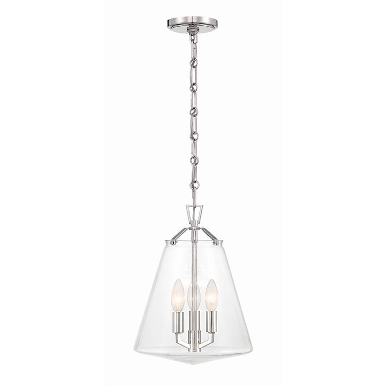 Image 3 Crystorama Voss 11"W Polished Nickel 3-Light Mini Pendant more views