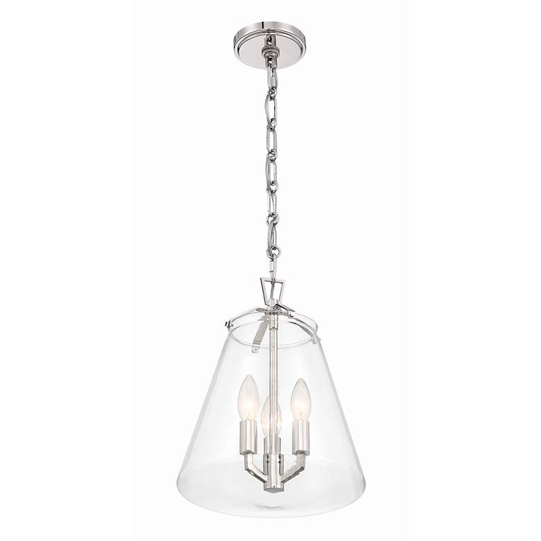 Image 4 Crystorama Voss 11"W Polished Nickel 3-Light Mini Pendant more views