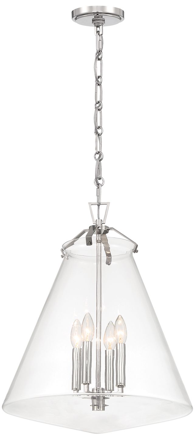 Crystorama Voss 18'' Polished Nickel Pendant