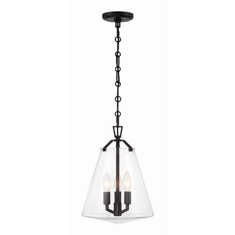Image 4 Crystorama Voss 3 Light Matte Black Mini Chandelier more views