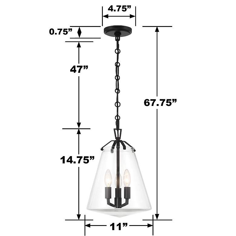 Image 7 Crystorama Voss 3 Light Matte Black Mini Chandelier more views