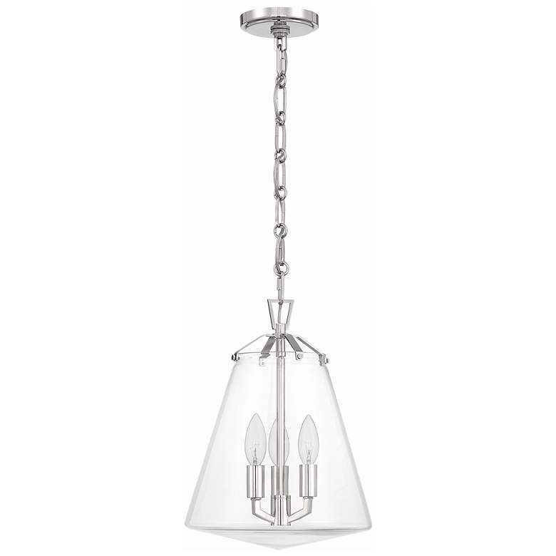 Image 3 Crystorama Voss 3 Light Polished Nickel Mini Chandelier more views
