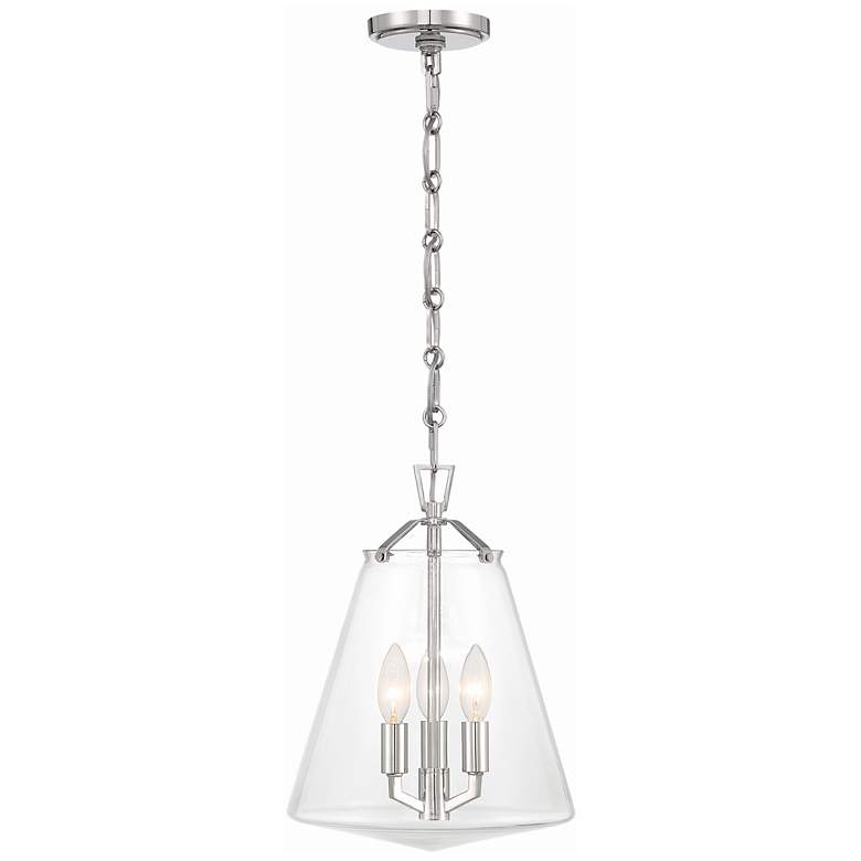 Image 4 Crystorama Voss 3 Light Polished Nickel Mini Chandelier more views