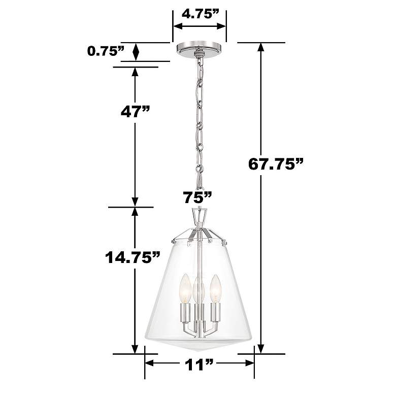 Image 7 Crystorama Voss 3 Light Polished Nickel Mini Chandelier more views