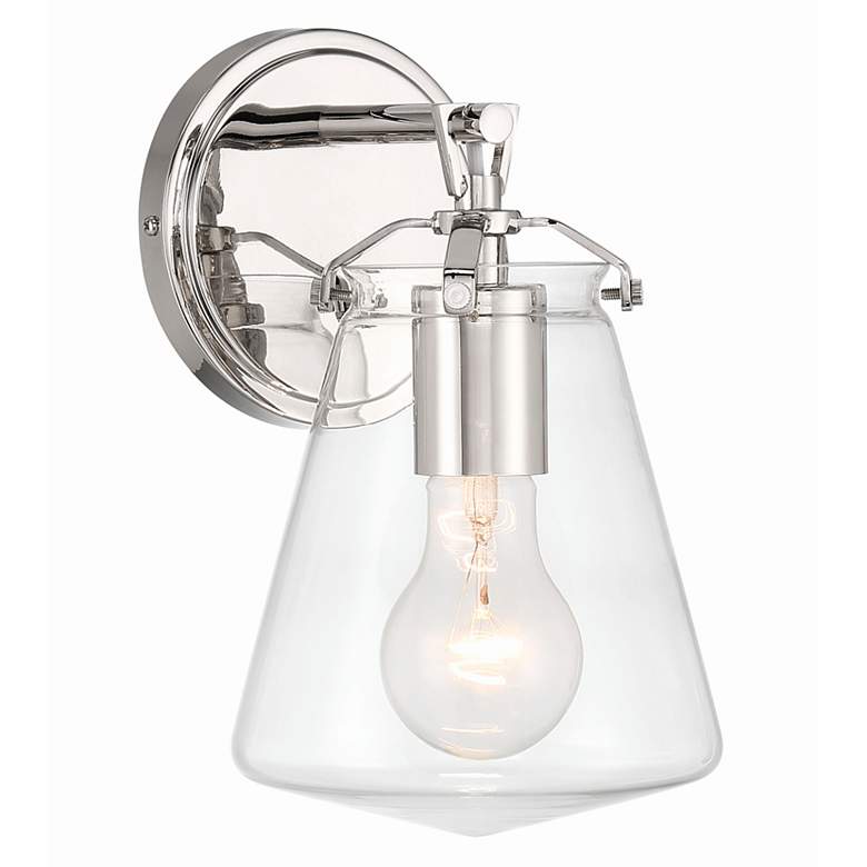 Image 1 Crystorama Voss 9 3/4" High Polished Nickel Wall Sconce