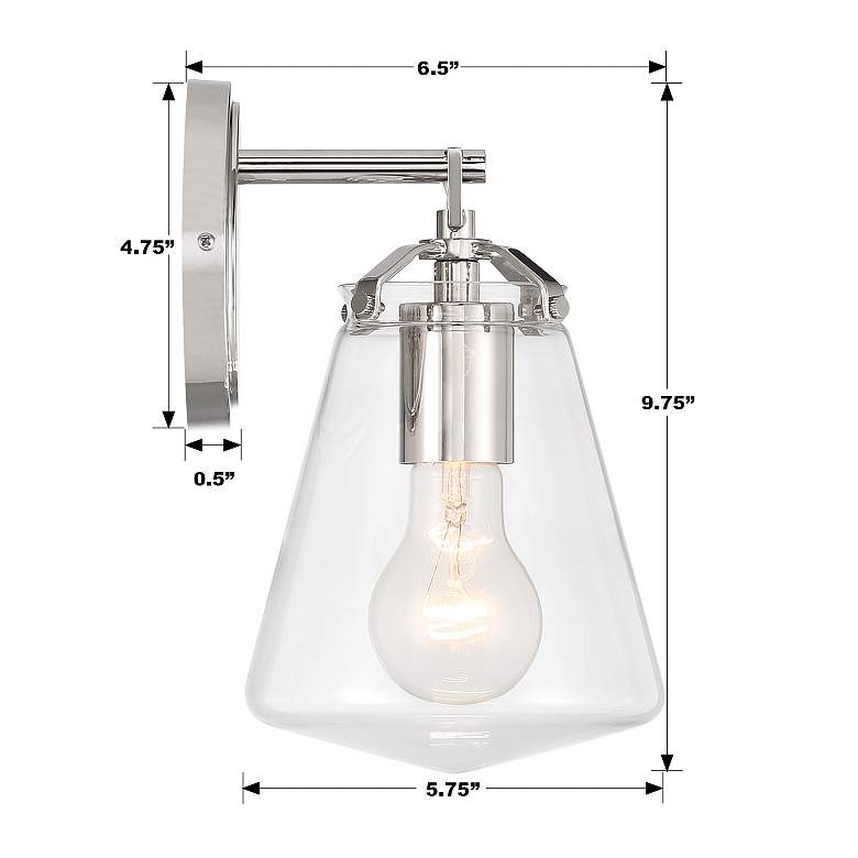 Image 6 Crystorama Voss 9 3/4" High Polished Nickel Wall Sconce more views
