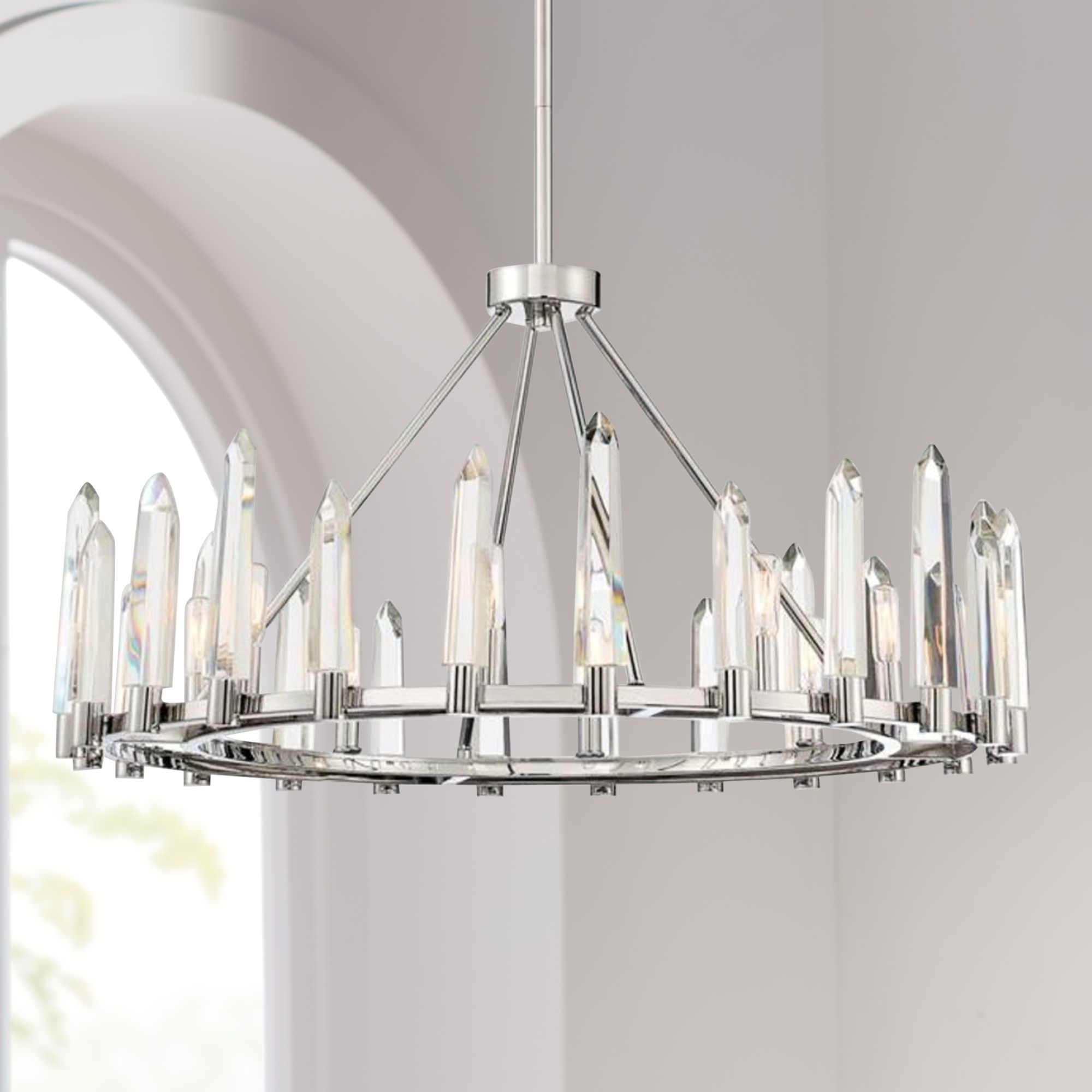 wagon wheel crystal chandelier