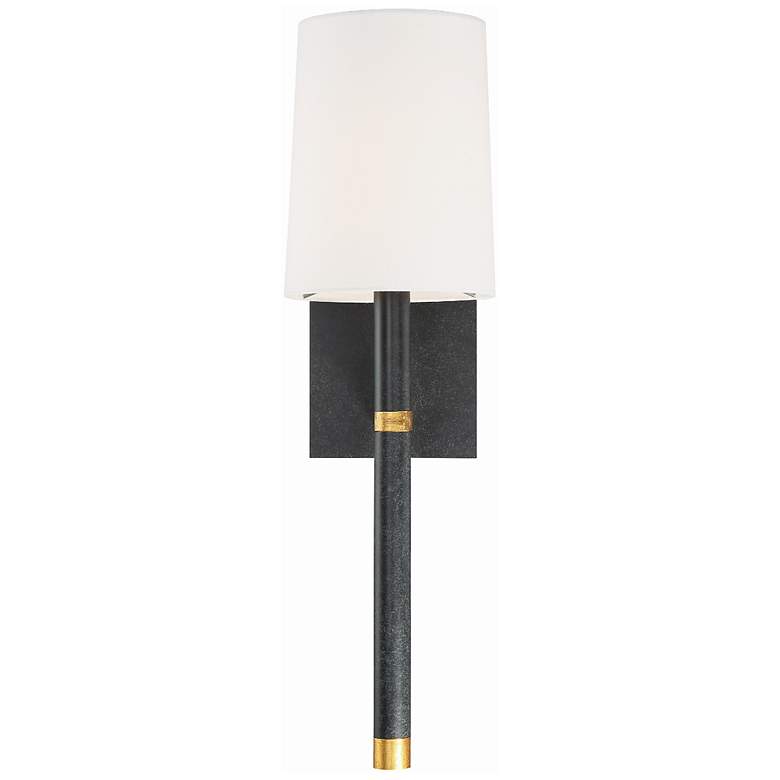 Image 1 Crystorama Weston 14 1/2" High Black Wall Sconce
