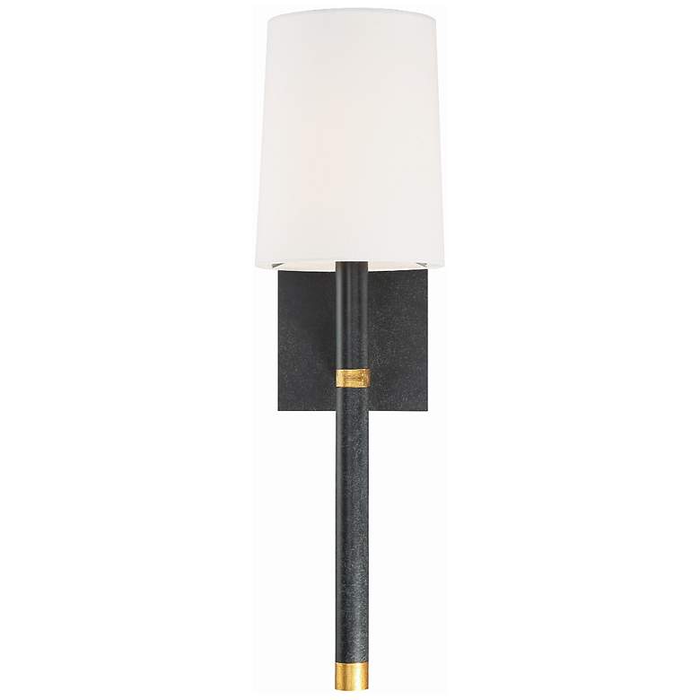 Image 1 Crystorama Weston 14 1/2 inch High Black Wall Sconce