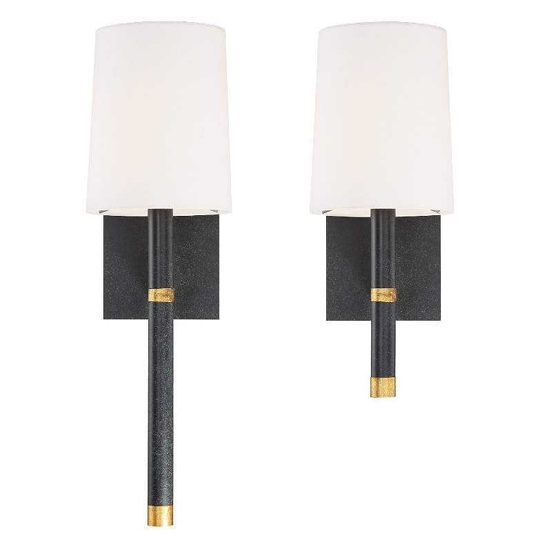 Image 2 Crystorama Weston 14 1/2" High Black Wall Sconce more views
