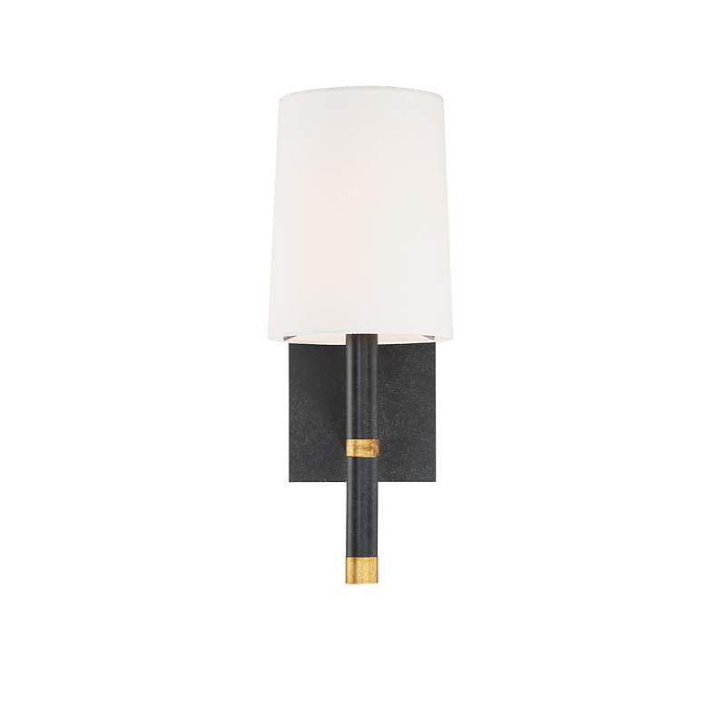 Image 4 Crystorama Weston 14 1/2" High Black Wall Sconce more views