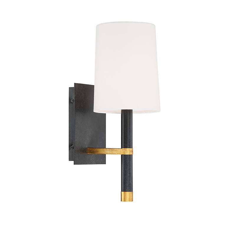 Image 5 Crystorama Weston 14 1/2" High Black Wall Sconce more views