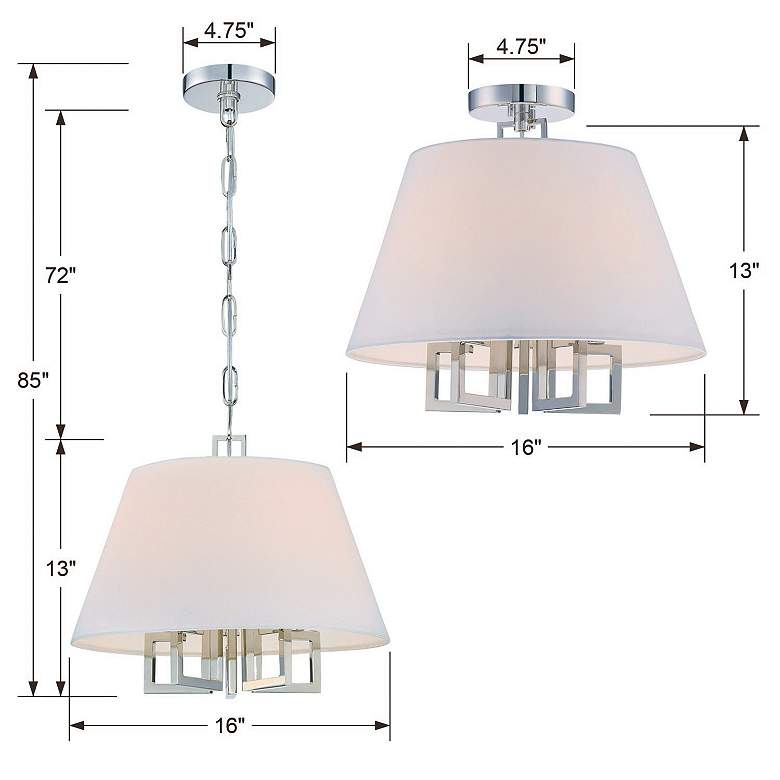 Image 7 Crystorama Westwood 16" Wide 5-Light Nickel Ceiling Light more views