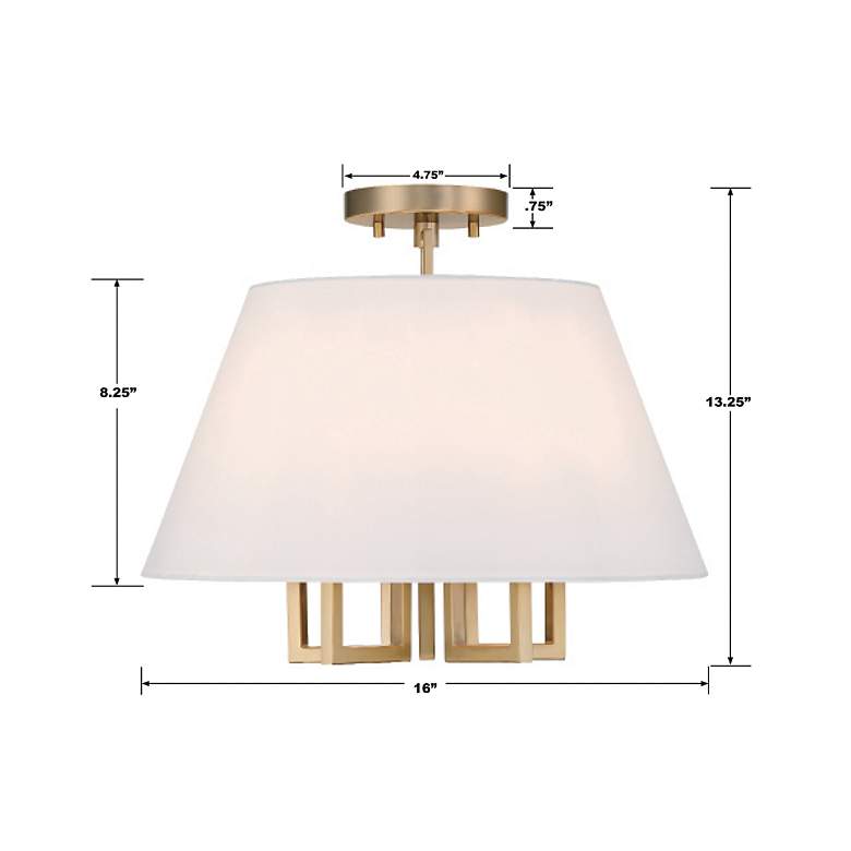 Image 4 Crystorama Westwood 16" Wide Vibrant Gold Ceiling Light more views