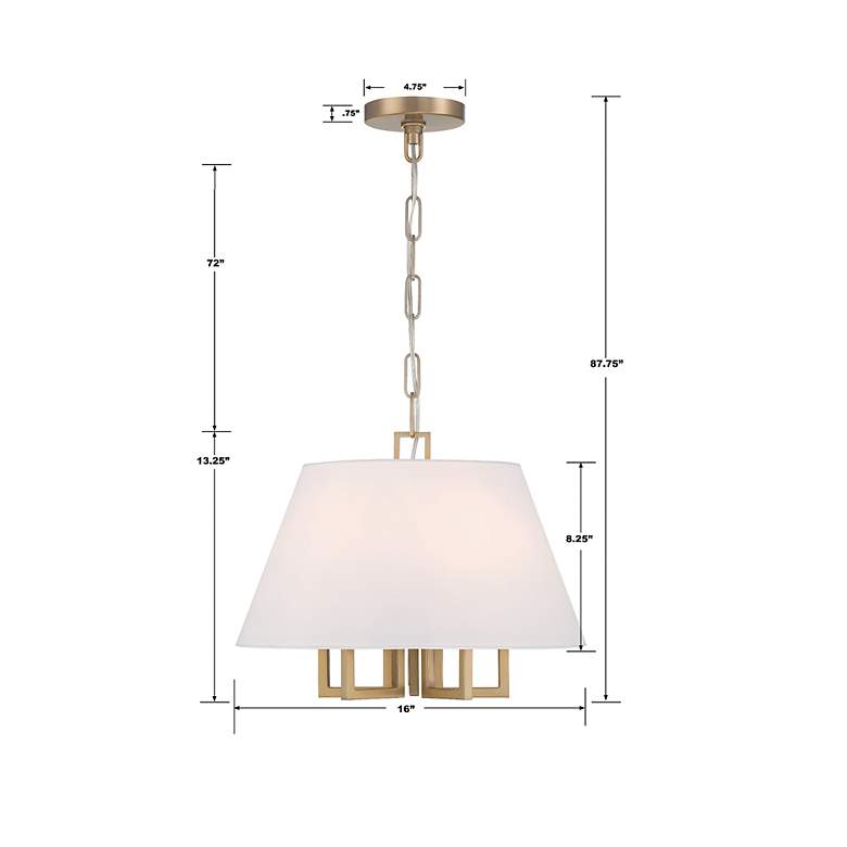 Image 5 Crystorama Westwood 16" Wide Vibrant Gold Pendant Light more views