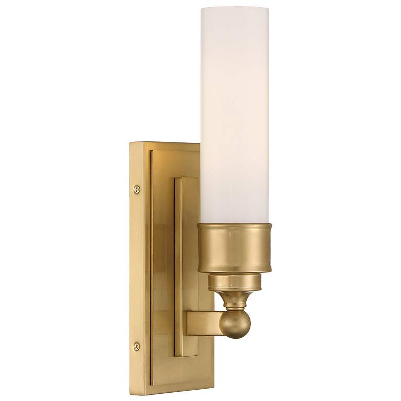 Image 1 Crystorama Wilcox 15 1/4" High Aged Brass LED Wall Sconce