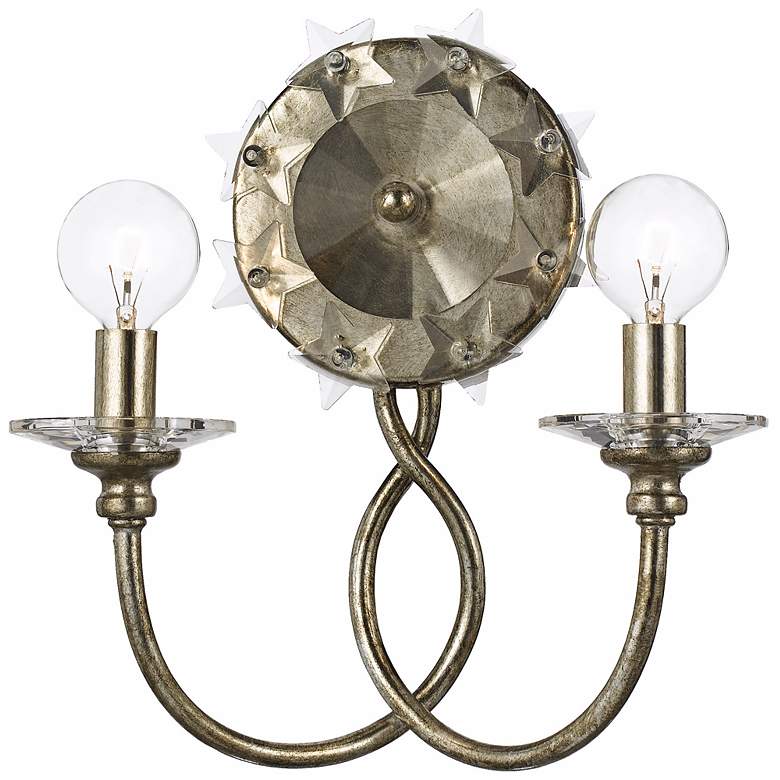 Image 1 Crystorama Willow  2-Light 11 1/2 inch High Silver Wall Sconce