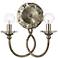 Crystorama Willow  2-Light 11 1/2" High Silver Wall Sconce