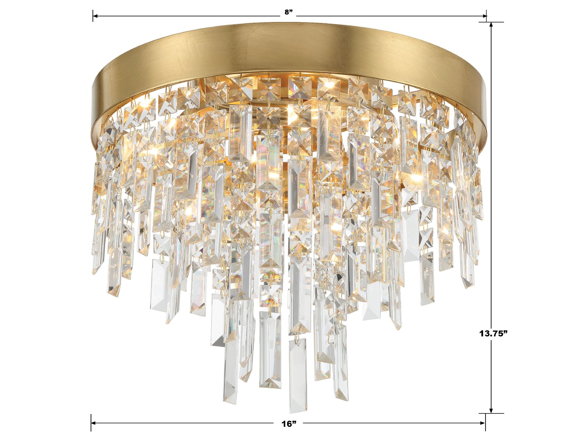 Image 7 Crystorama Winfield 16'' Antique Gold Flush Mount more views