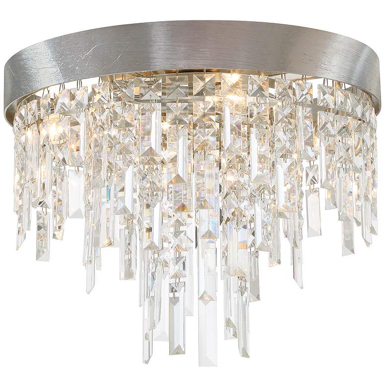 Image 2 Crystorama Winfield 16" Wide Antique Silver Ceiling Light