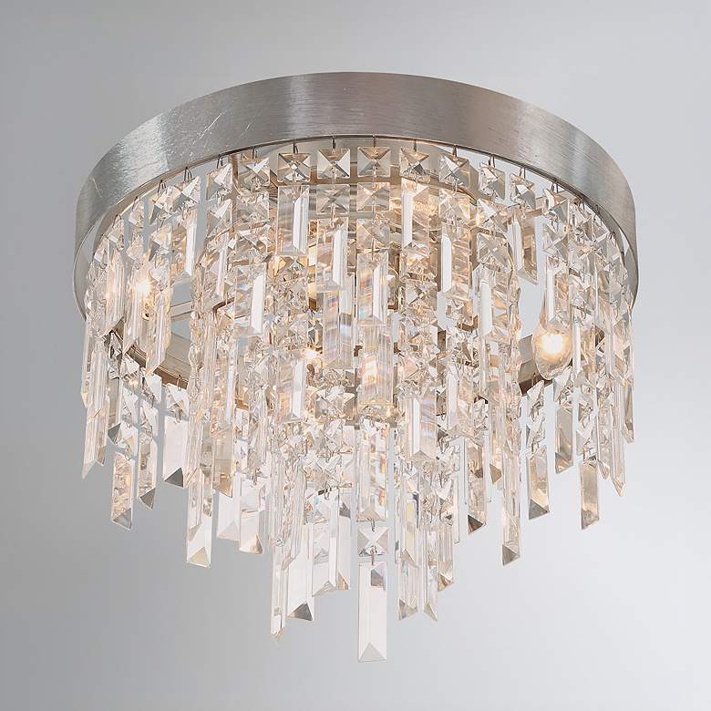 Image 1 Crystorama Winfield 16" Wide Antique Silver Ceiling Light