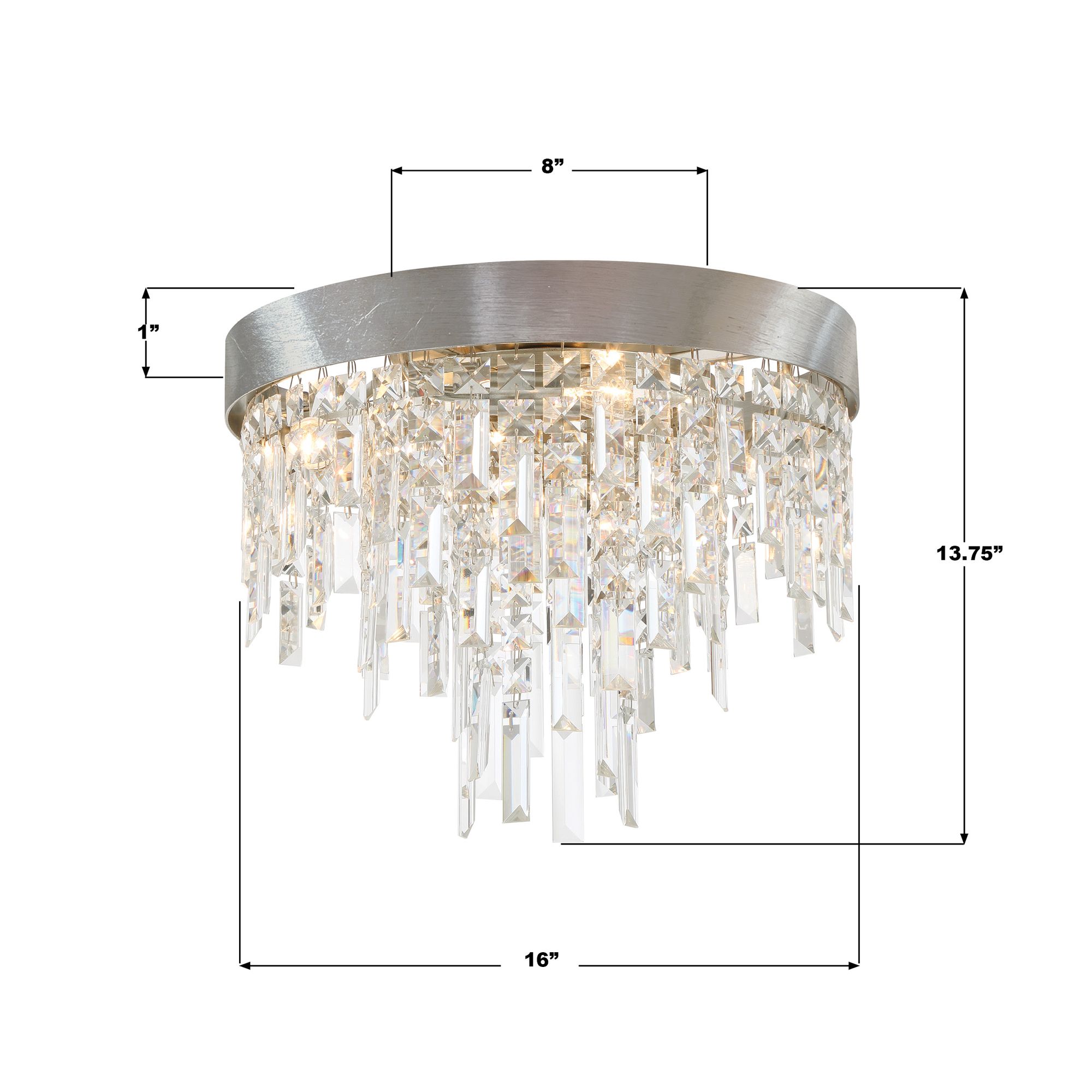 Crystorama Winfield 16" Wide Antique Silver Ceiling Light