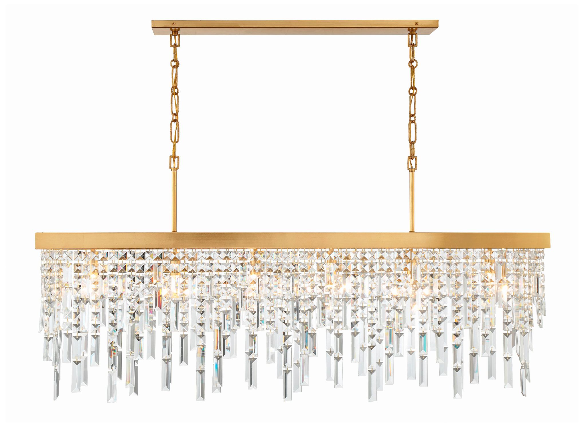 Crystorama Winfield 49'' Antique Gold Linear Chandelier