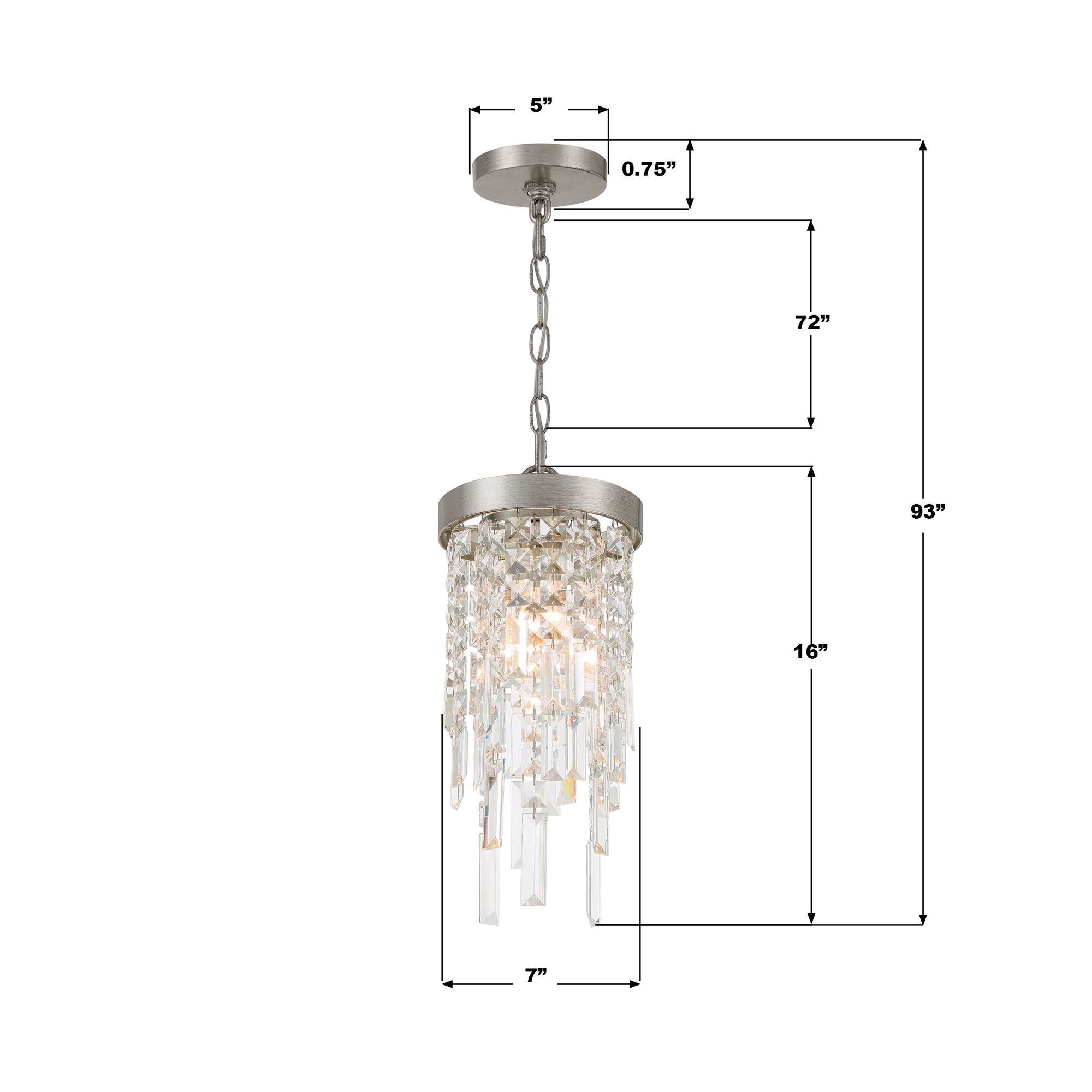 Crystorama Winfield 7'' Antique Silver Chandelier