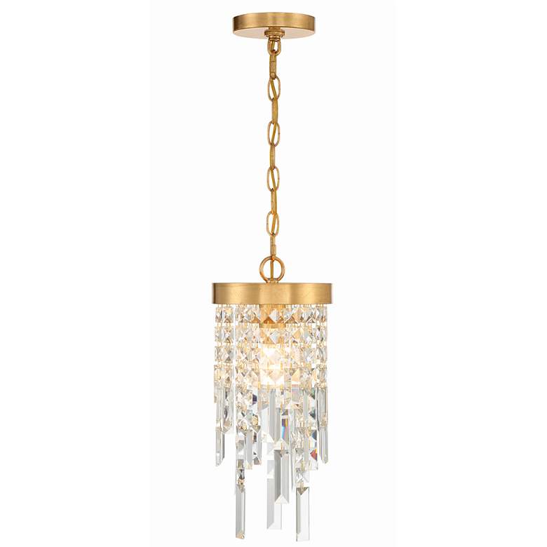 Image 1 Crystorama Winfield 7" Wide Antique Gold Mini Pendant