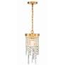 1_Crystorama Winfield 7" Wide Antique Gold Mini Pendant