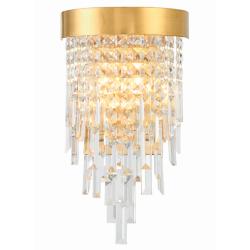 Crystorama Winfield 9 3/4" Wide Antique Gold Crystal Ceiling Light