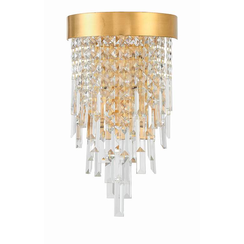 Image 2 Crystorama Winfield 9 3/4" Wide Antique Gold Crystal Ceiling Light more views