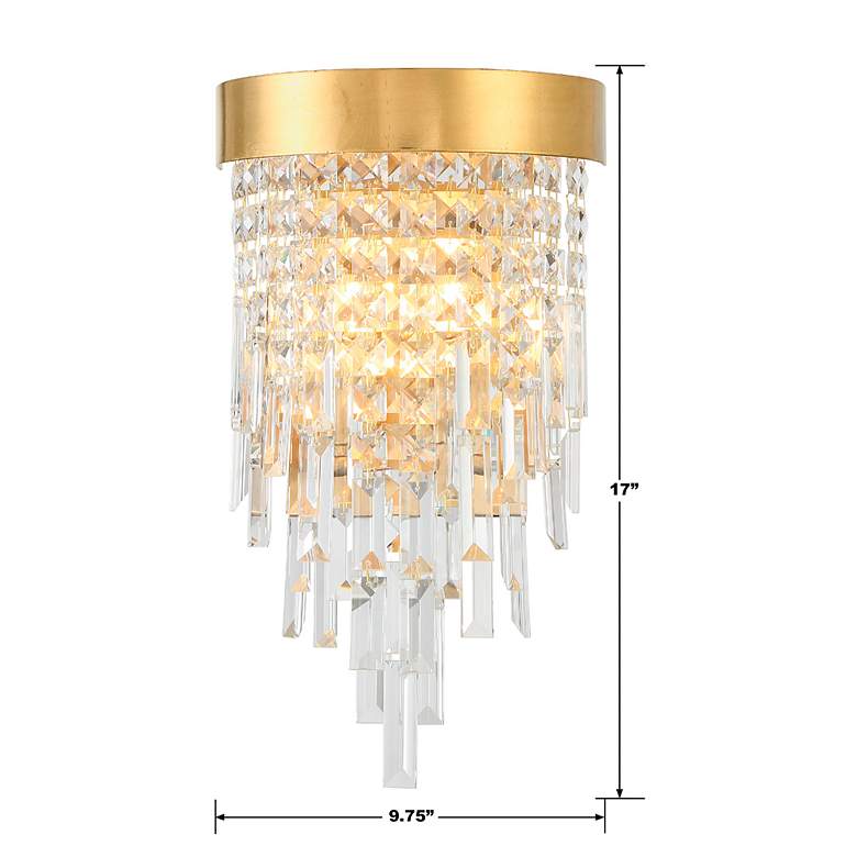 Image 5 Crystorama Winfield 9 3/4" Wide Antique Gold Crystal Ceiling Light more views