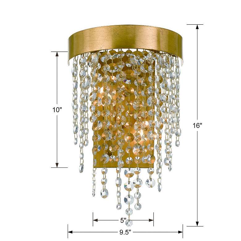 Image 4 Crystorama Winham 16" High Antique Gold Wall Sconce more views